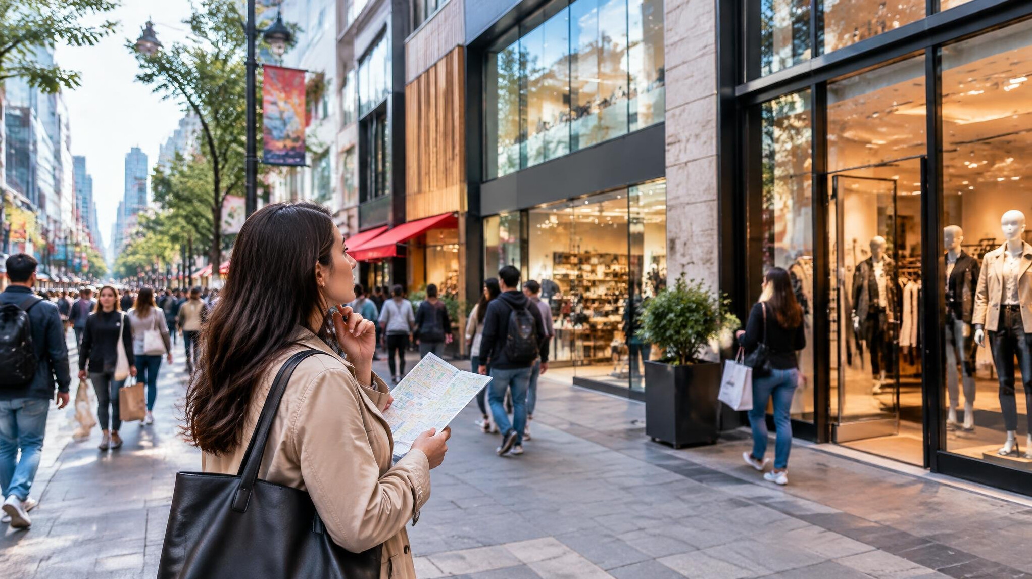 busy shopping street